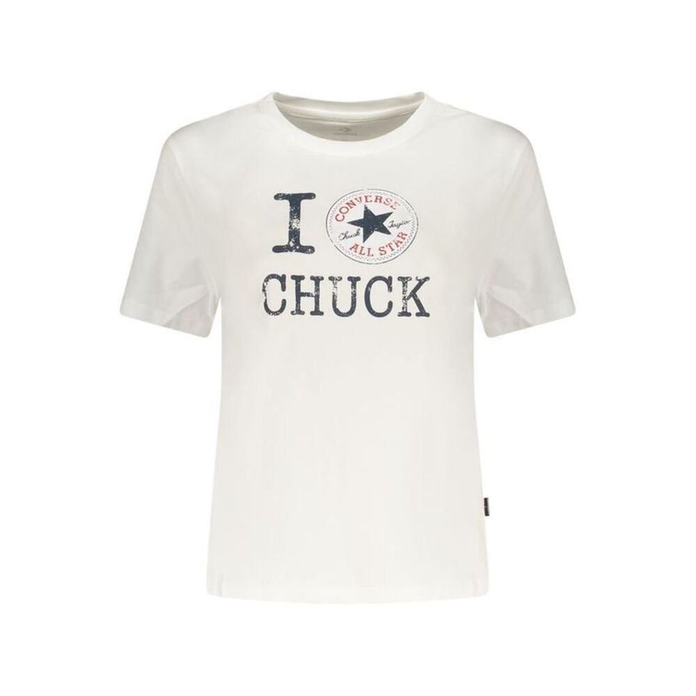 Converse White Cotton Women's T-Shirt